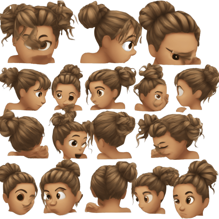 Messy bun in hair  emoji