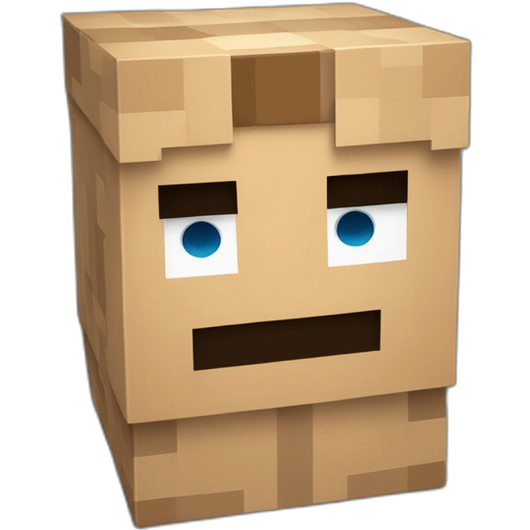 minecraft boy in box papier emoji