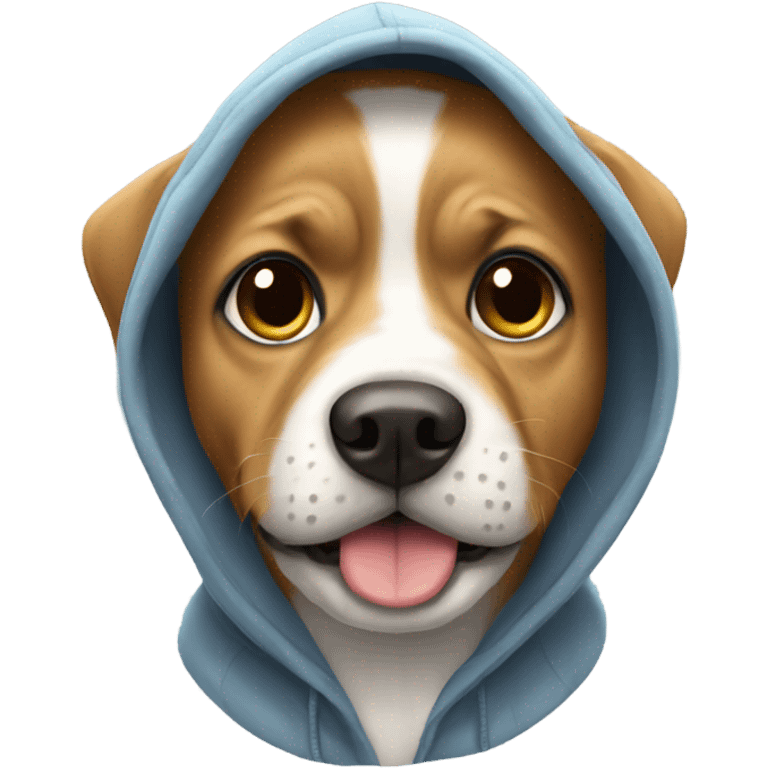 Dog wearing a hoodie  emoji