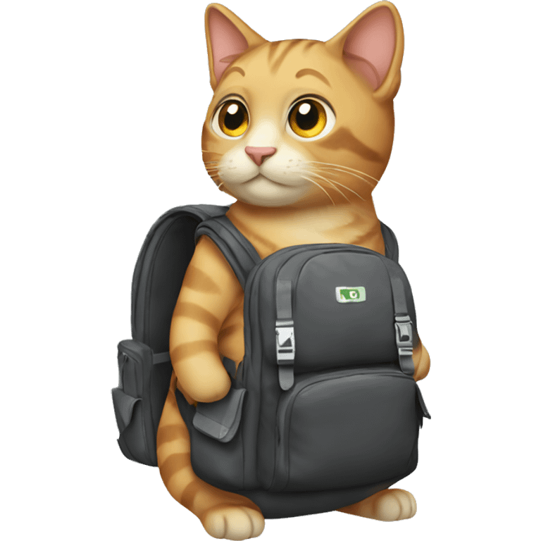 Cat wearing a backpack emoji