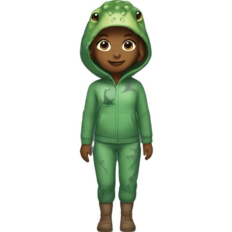  A girl with a dinosaur suit on emoji