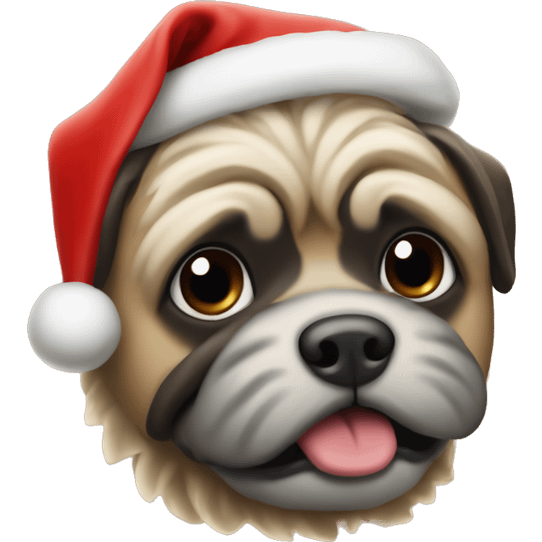 mops mit weihnachtsmütze emoji