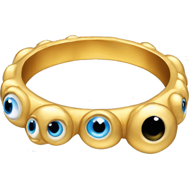 very thin gold ring studded with eyeballs emoji