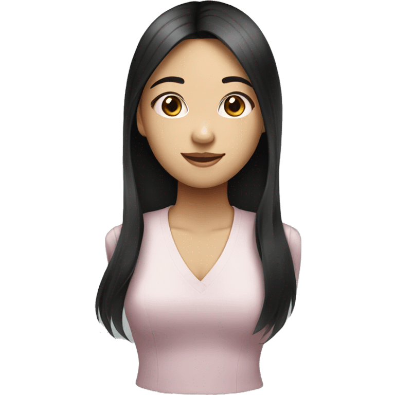 cute asian black straight hair girl emoji