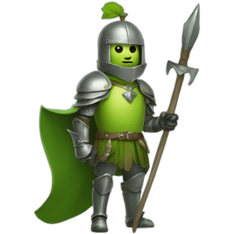 green apple knight with a spear in hand emoji