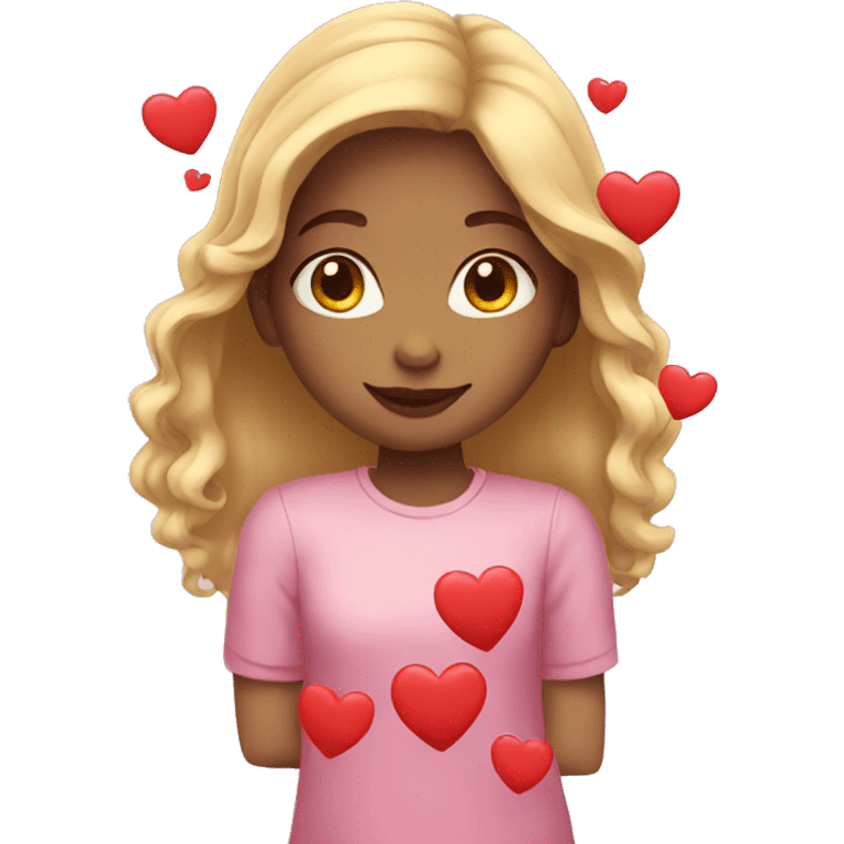 girl with hearts emoji