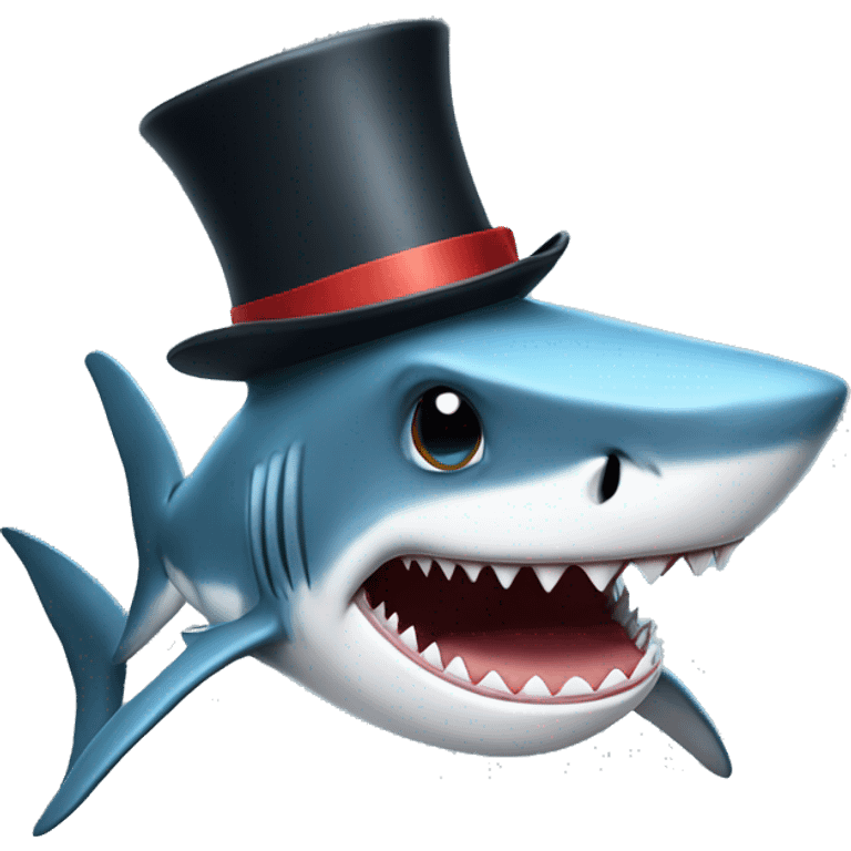 Shark with tophat emoji