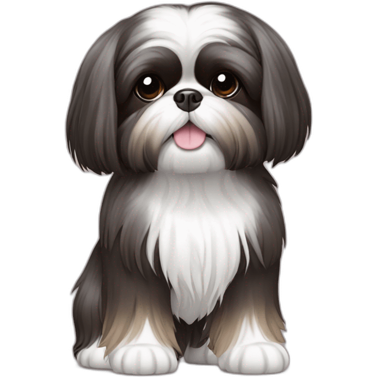 Dog Shih Tzu with long hairs full-body emoji