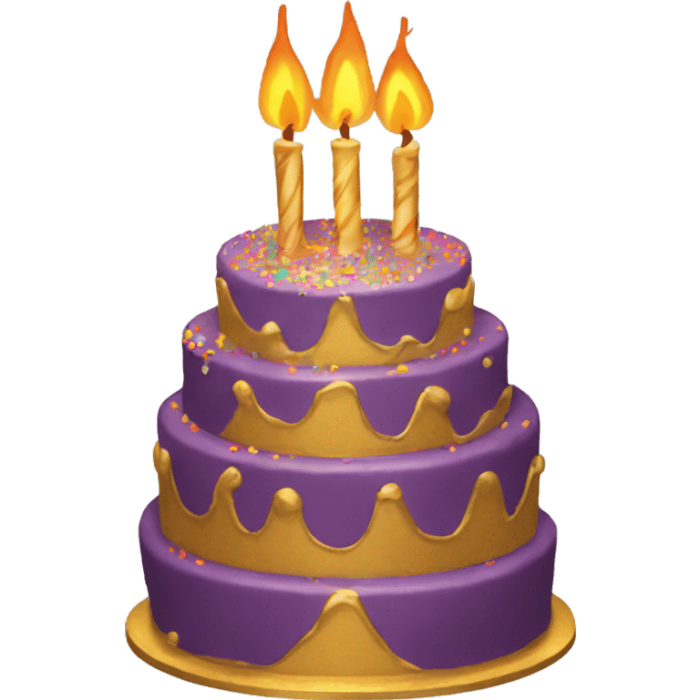 Gold birthday cake emoji