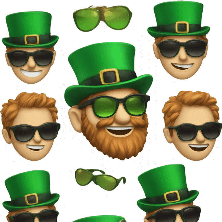 Leprechaun with sunglasses emoji