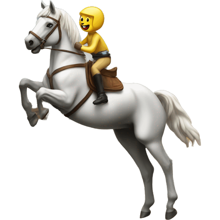 A horse is jump from the pyramyds  emoji