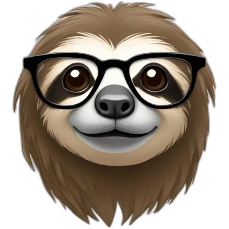 A sloth with fashion glasses emoji