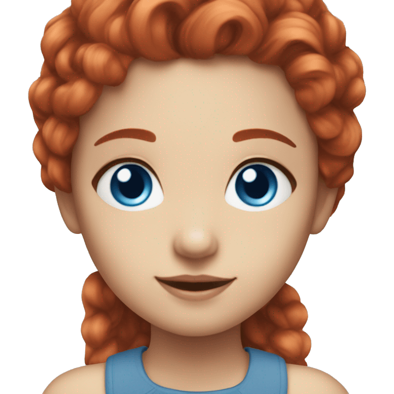 girl pixie wavy red hair blue eyes emoji