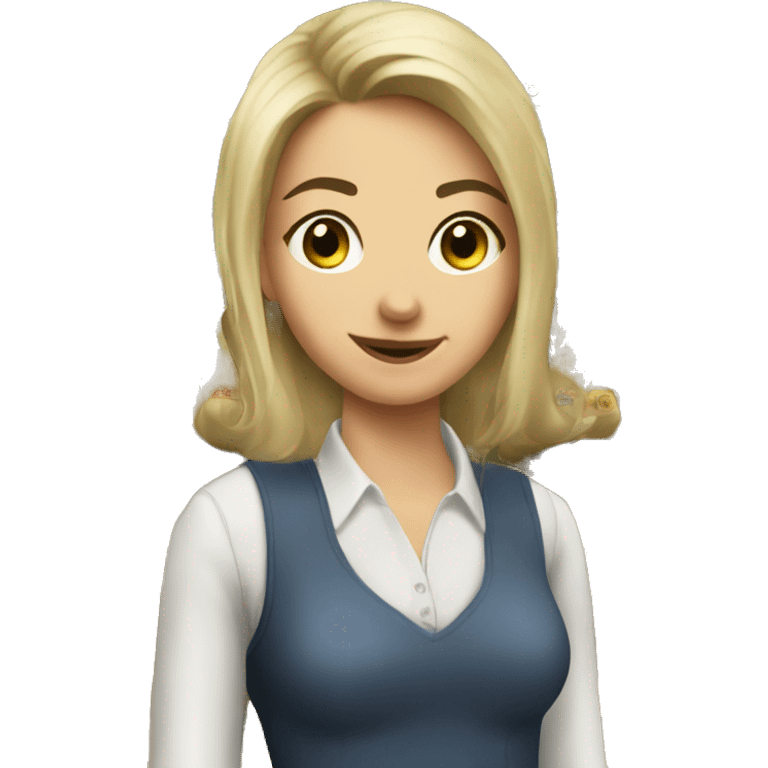 Caucasian girl working at a liquor store emoji