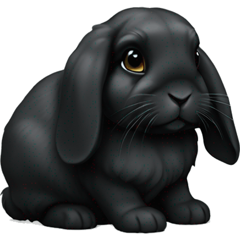 black holland lop bunny  emoji