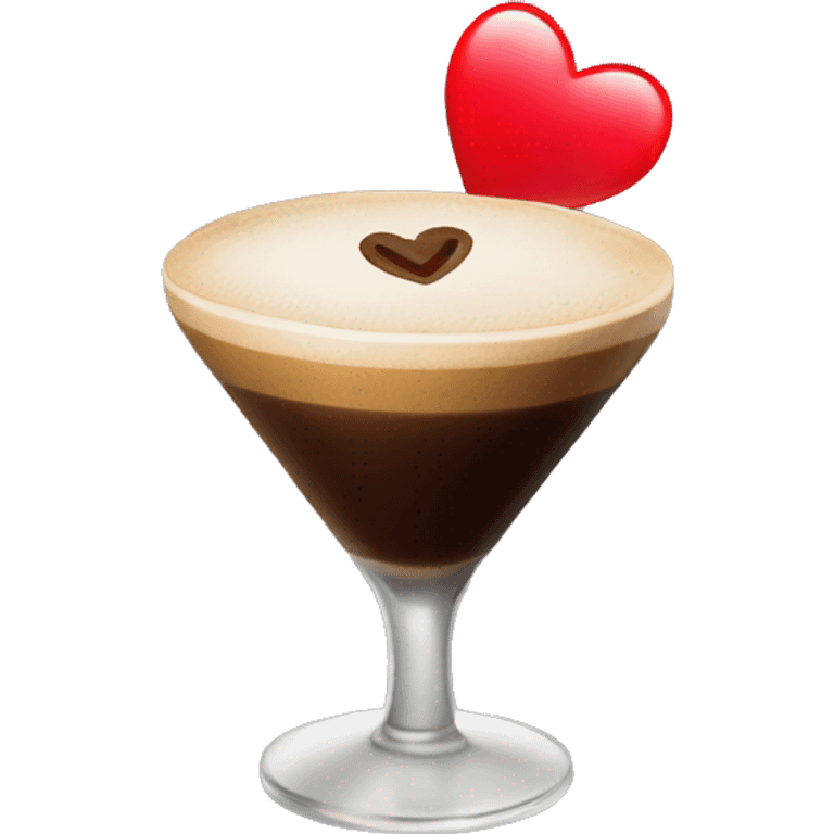 Espresso martini with heart garnish  emoji