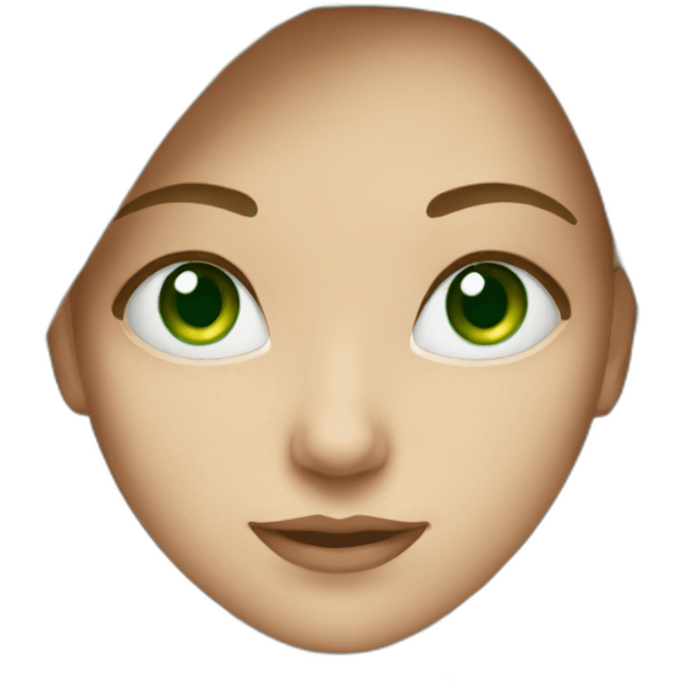 Female with green eyes, Brunette, emoji