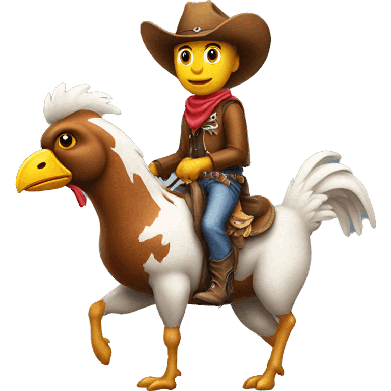 Cowboy riding chicken emoji