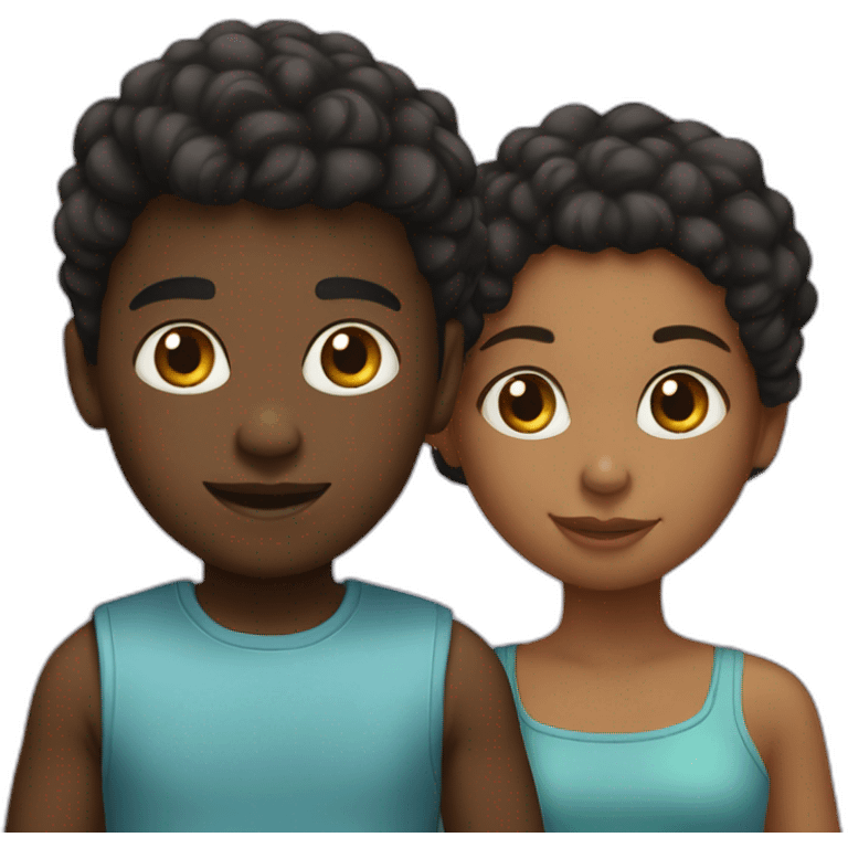 Black boy and girl  emoji