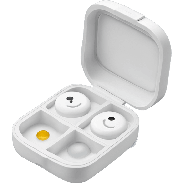 dual compartment screw-top prescription contact lens case emoji