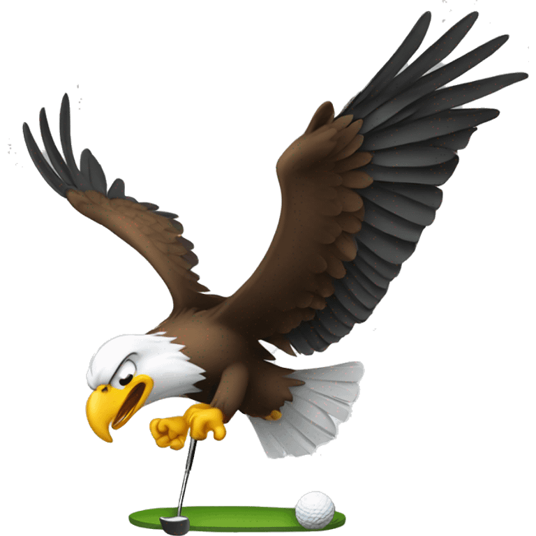 bald eagle playing golf emoji