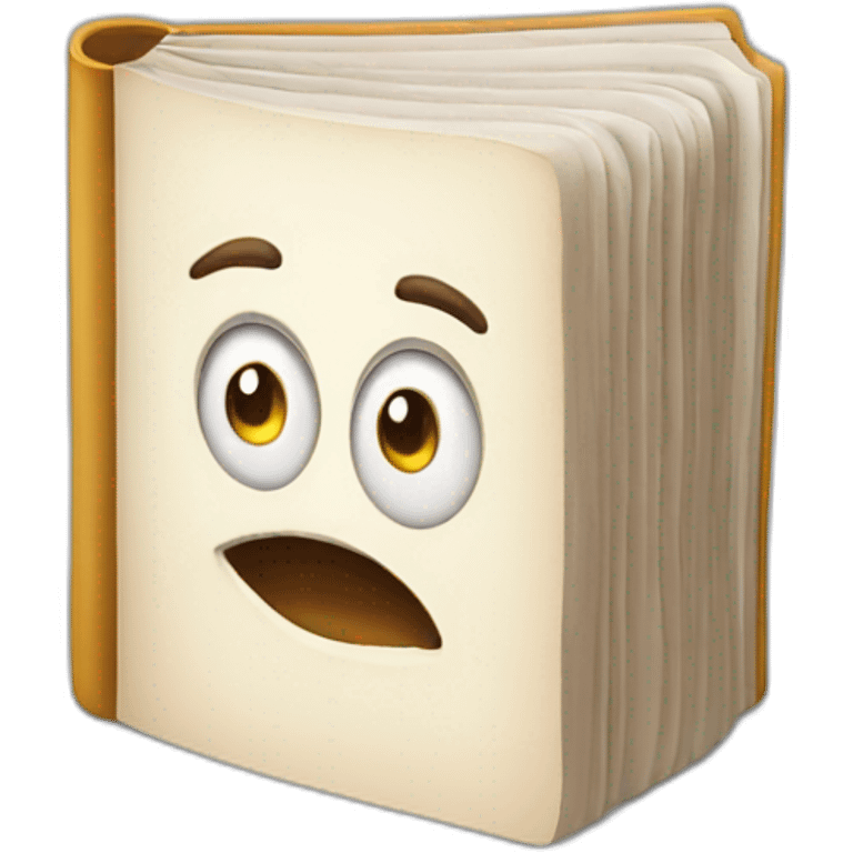 Book with face emoji