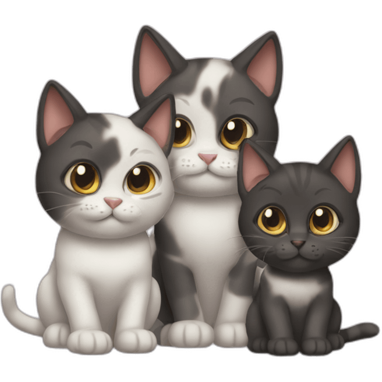 three heads cat emoji