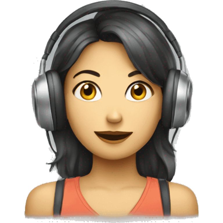 girl listens radio  emoji