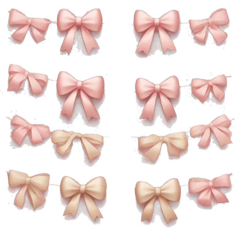 Pink and beige bow Christmas garland emoji