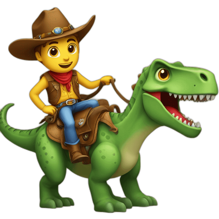  cowboy sur un dinosaure emoji