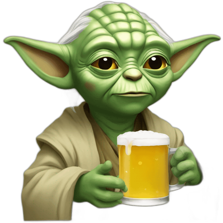 Yoda drinking beer emoji