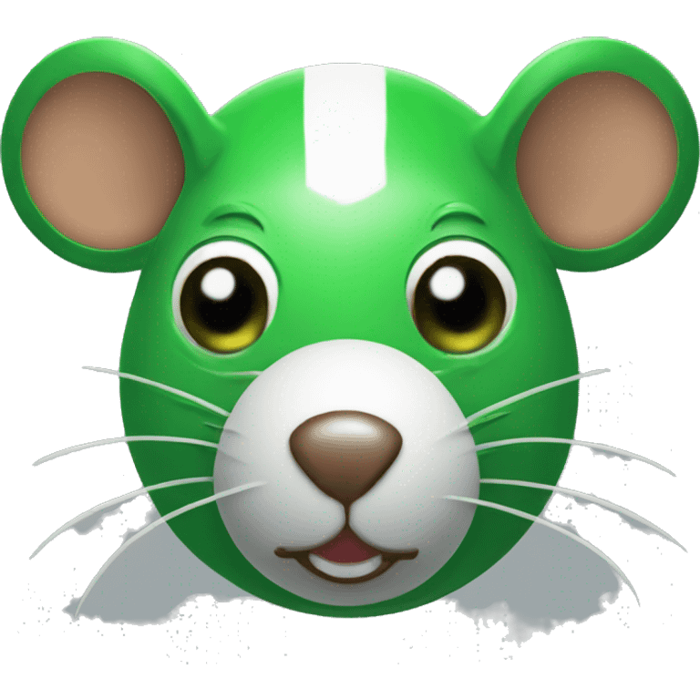 head of green rat with soccer ball with a shirt says "gue team" emoji