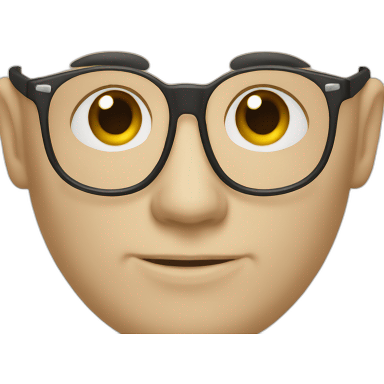 bald white skin nerd with glasses face only emoji