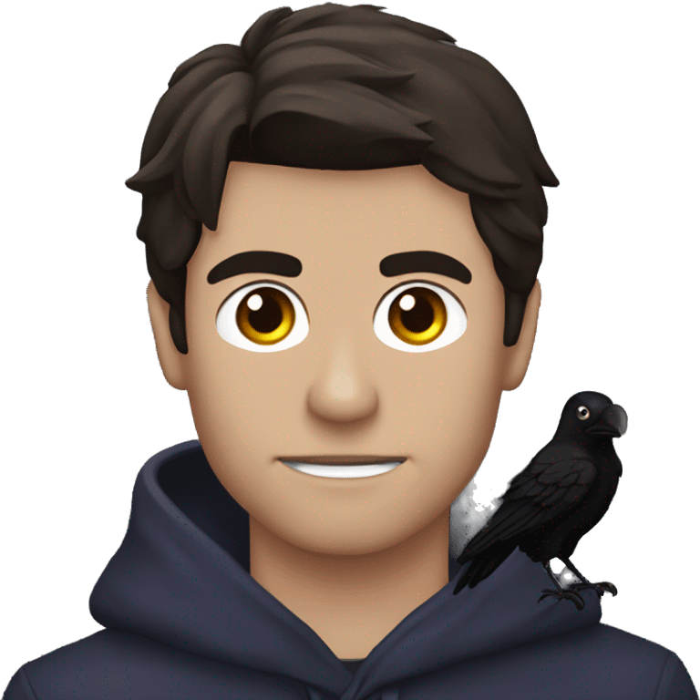 damon salvatore with a raven on his shoulder emoji