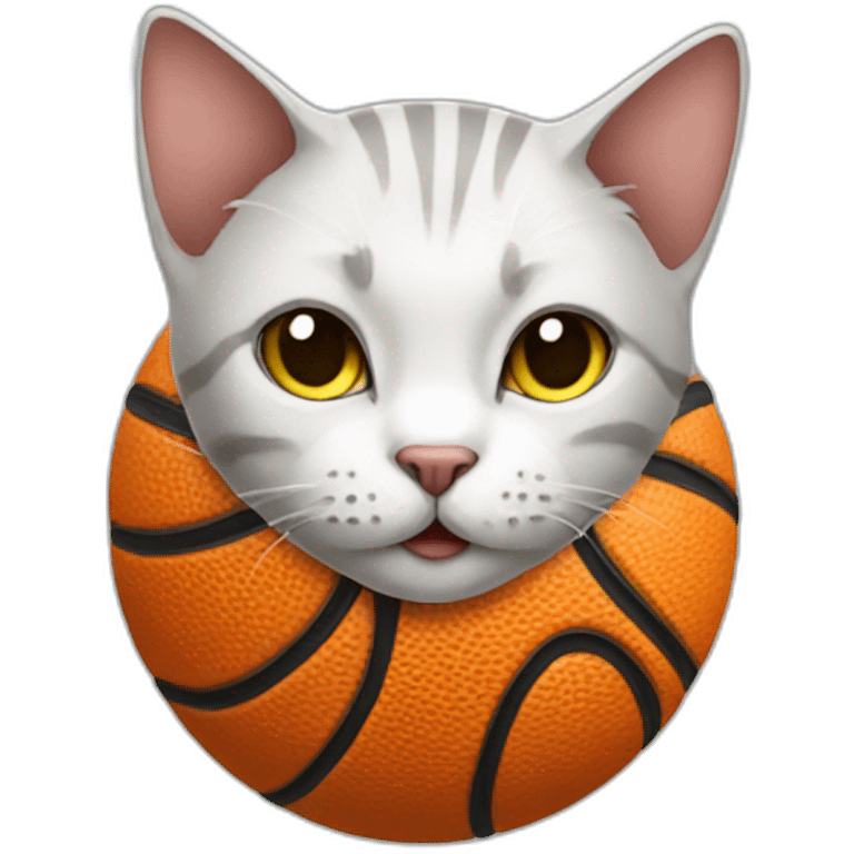 cat with basketball emoji