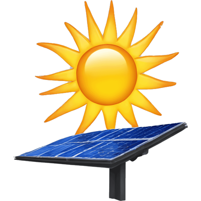 solar panel with emergent solar energy logo included  emoji