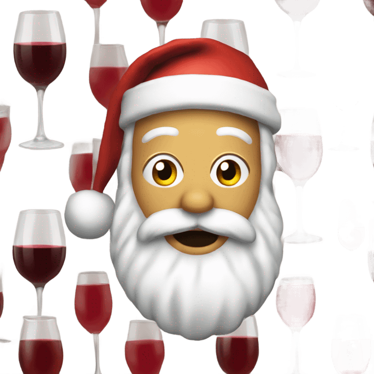 Santa wine emoji