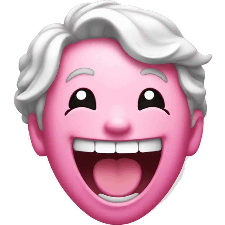 pink laughing face emoji