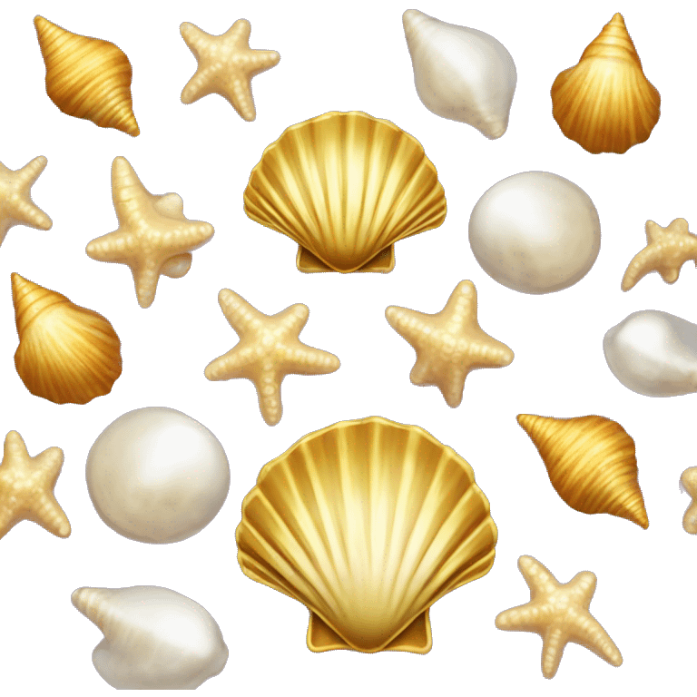 golden seashell with a Pearl  emoji