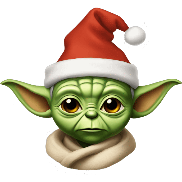 Yoda with a chritsmas hat emoji