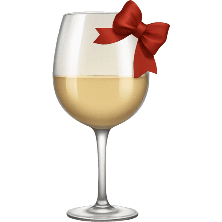 Beige asthetic wine Glas with a bow  emoji