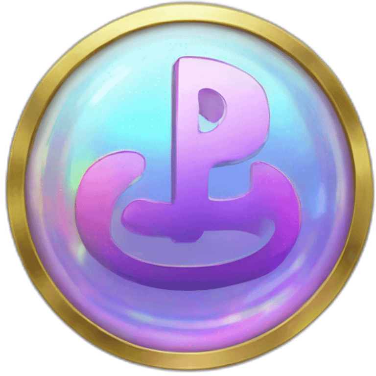 holographic coin with P symbol emoji