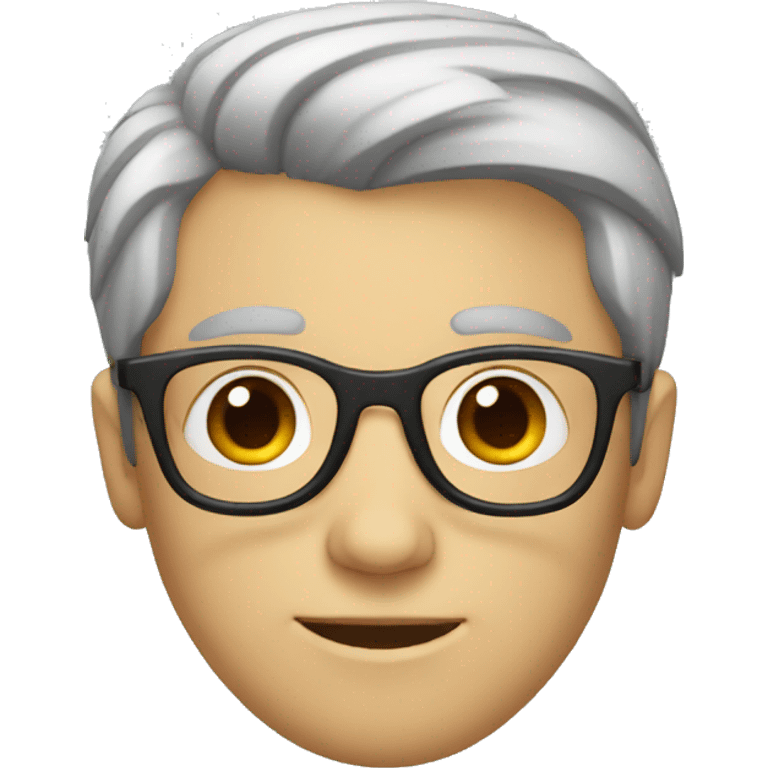 white guy with dark hear in glasses emoji