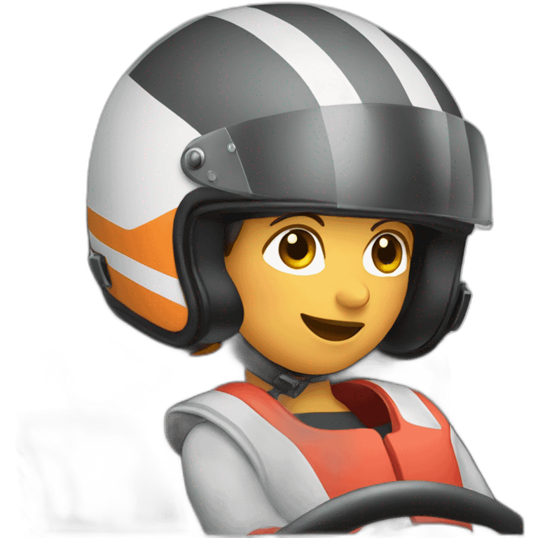 Karting riding face view emoji