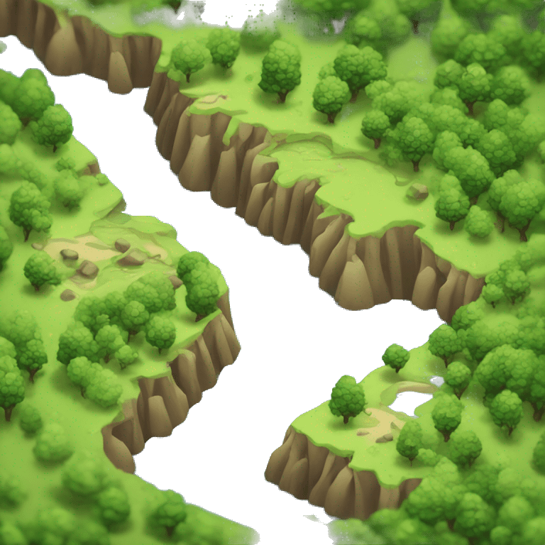 isometric land with river emoji