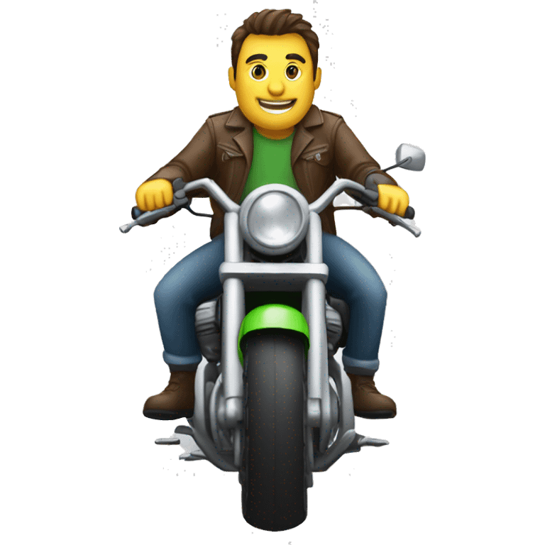 Mec en roue arrière en moto emoji