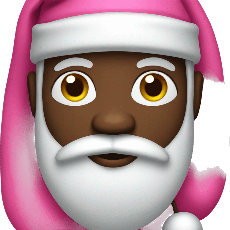 Black Santa with pink hat emoji