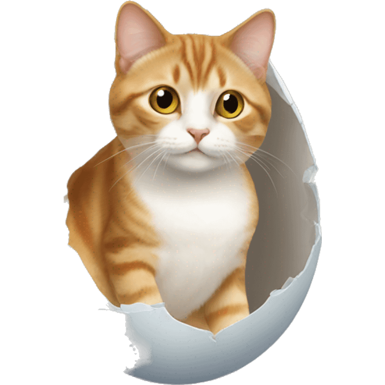 cat hatching from an egg emoji