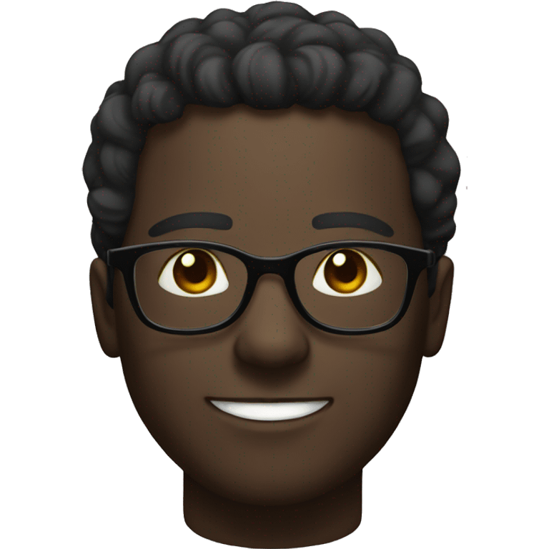 dark-skinned male portrait indoors with glasses emoji