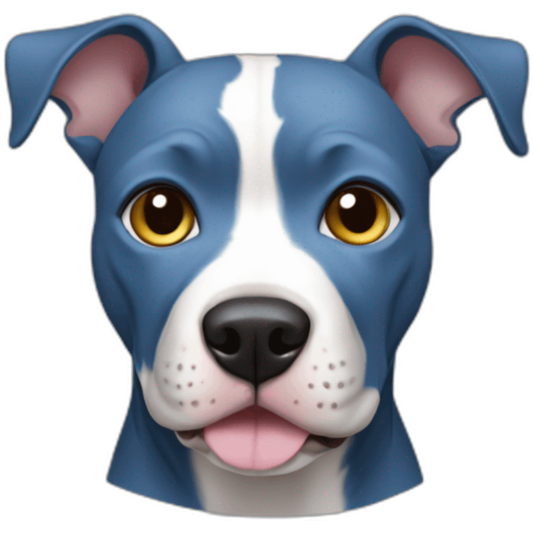 Blue pitbull dog female emoji